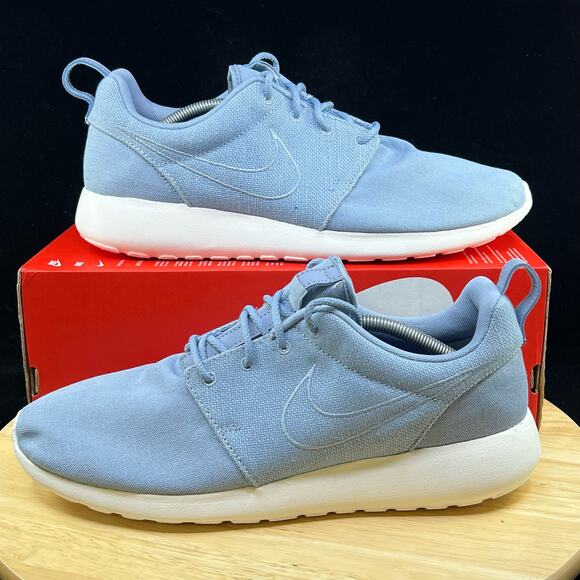 Nike Roshe One Premium Men's Size 10 Blue Canvas Athletic Shoes 525234 404